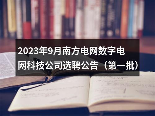 2023年9月南方电网数字电网科技公司选聘公告（第一批） 图片